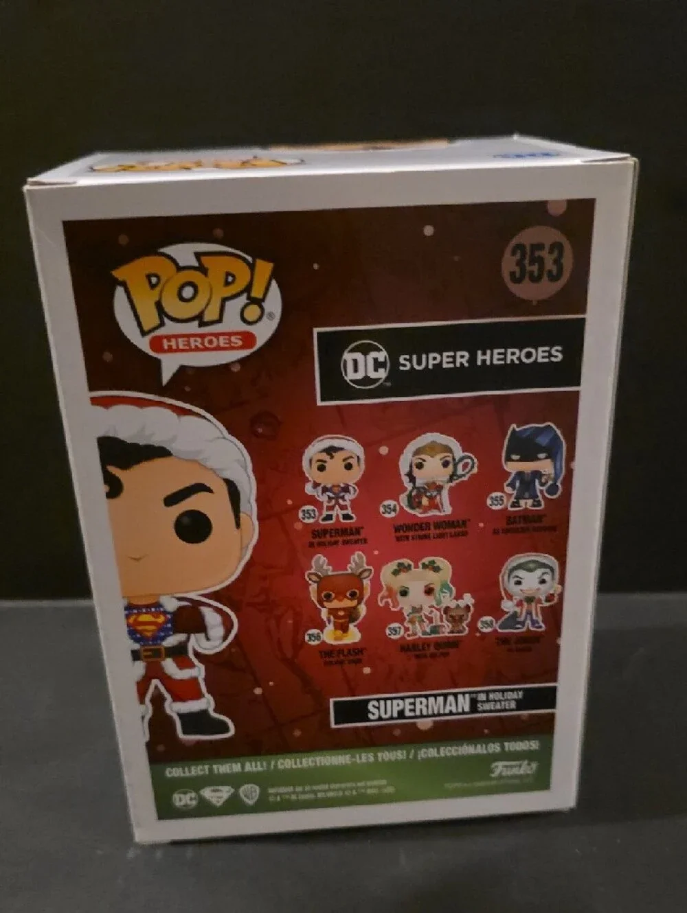 Funko Superman in Red & Blue Holiday Sweater Pop! - Picture 4 of 6